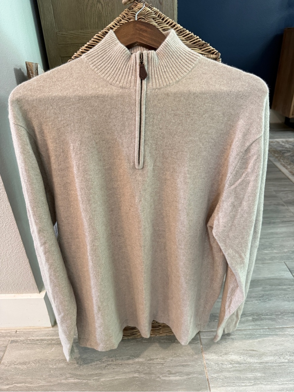 Daniel Bishop 100% Cashmere Quarter-Zip Sweater - Size XL